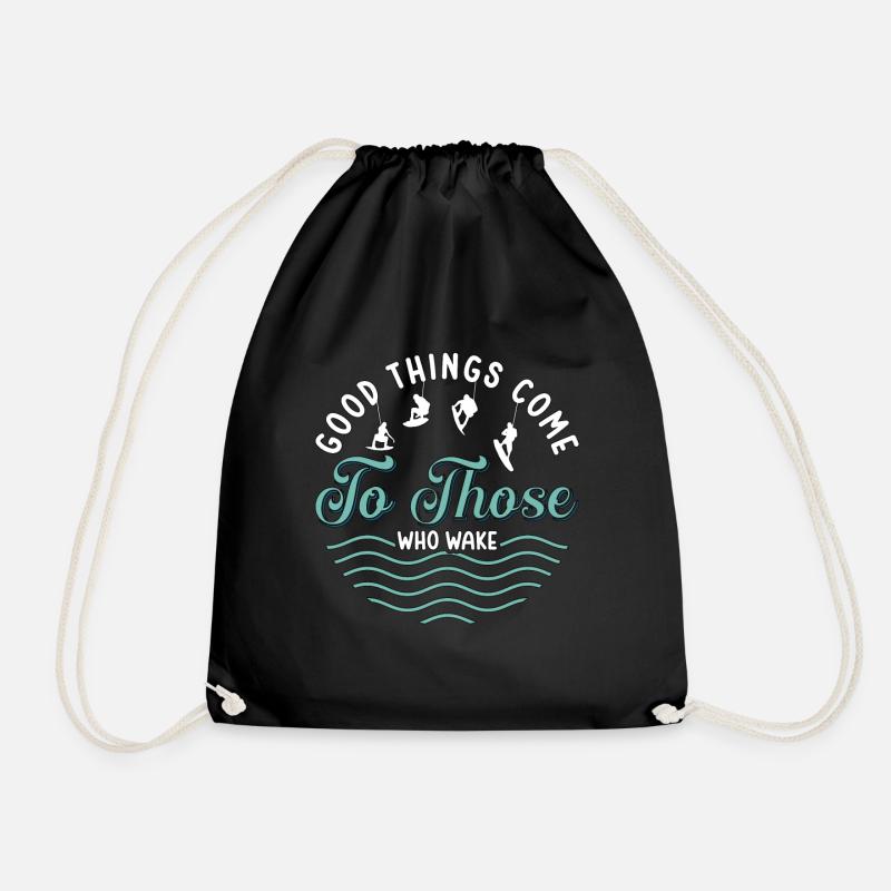 Wakeboarder Wake Wakeboard Wakeboarden Geschenk - Turnbeutel - Schwarz