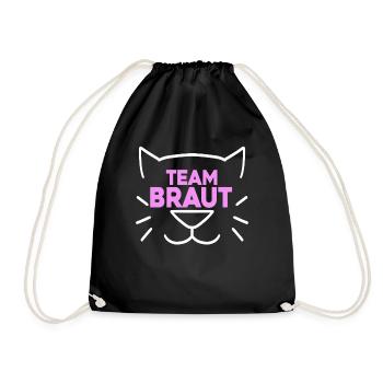 Team Braut Hochzeitsfeier Katze - Turnbeutel - Schwarz - Vorne