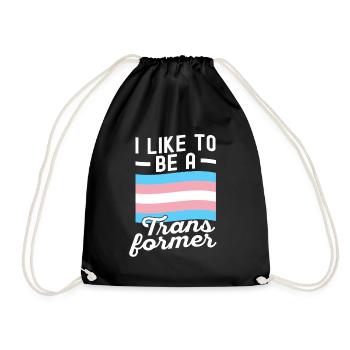 Trans Transgender Transsexual Gift Queer - Drawstring Bag - black - Front