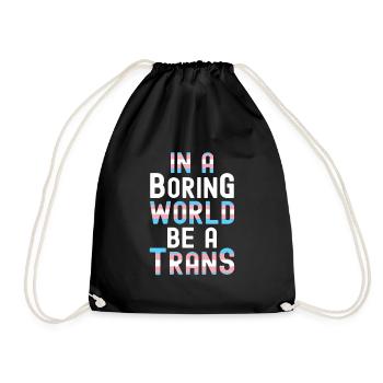 Transgender - Drawstring Bag - black - Front