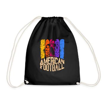 American Football Colour Widereceiver - Drawstring Bag - black - Front