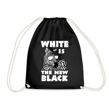 Zebra Gift Black and White Safari Savannah Steppe - Drawstring Bag - black - Front