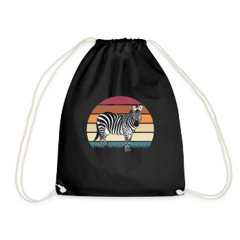 Zebra Africa Horse Hipster Gift Animal Stripe - Drawstring Bag - black - Front