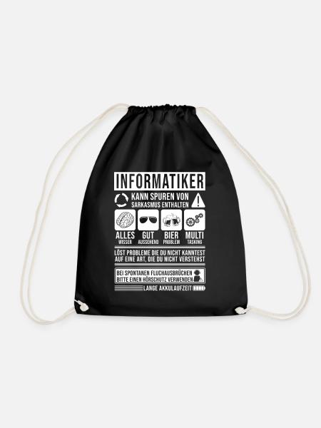 Informatiker Spruch lustig - Turnbeutel - Schwarz