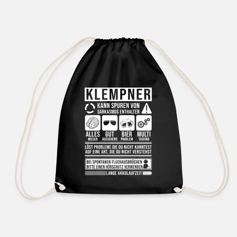 Klempner Spruch lustig - Turnbeutel - Schwarz