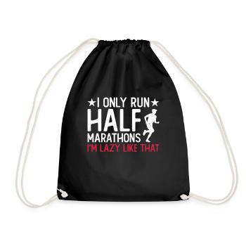 Half Marathon Runner Jogger Running Jogging Gift - Drawstring Bag - black - Front
