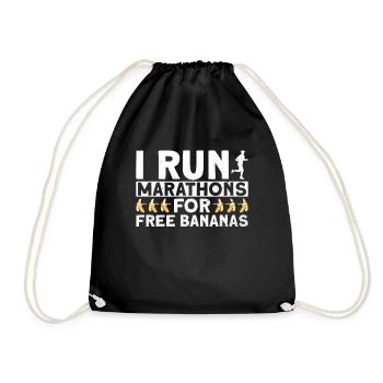 Je cours des marathons pour des bananes gratuites - Sac de sport léger - noir - Devant