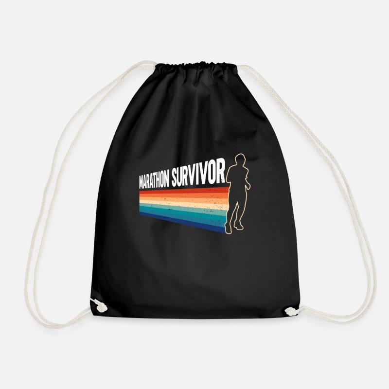 Marathon Survivor - Marathon Runner - Drawstring Bag - black