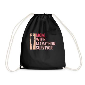 Mère. Femme. Survivants du marathon. - Sac de sport léger - noir - Devant