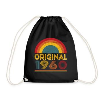 Vintage Original 1960 Cadeau 62ème Anniversaire - Sac de sport léger - noir - Devant
