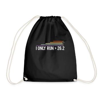 I only run over 26.2 miles - Ultramarathon - Drawstring Bag - black - Front
