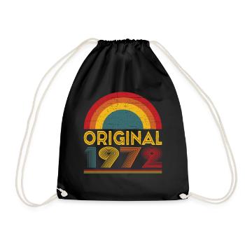 Vintage Original 1972 Gift for 50th Birthday - Drawstring Bag - black - Front