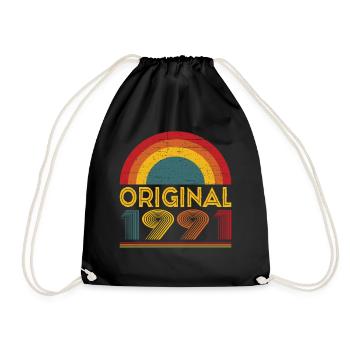 Vintage Original 1991 31ème anniversaire Cadeau - Sac de sport léger - noir - Devant