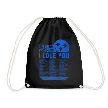 Different Ways To Say I Love You, Valentine's Day - Drawstring Bag - black - Front