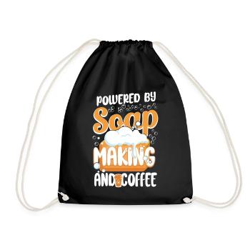 Soap Making Crafting Powered By - Drawstring Bag - black - Front