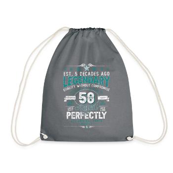 Vintage Legendary - Aged perfectly 58th birthday - Drawstring Bag - grey - Front
