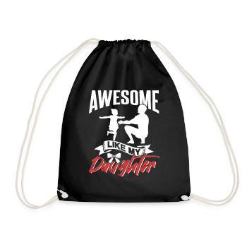 Super comme ma fille Papa Père Papa - Sac de sport léger - noir - Devant