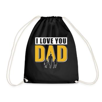 Ich Liebe Dich Papa Sprüche Vater Tag Vater Papi - Turnbeutel - Schwarz - Vorne