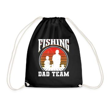 Fishing Papa Team Angler Fisherman Fishing Father - Drawstring Bag - black - Front