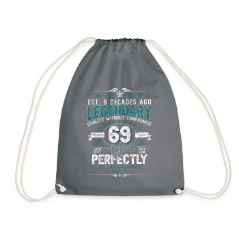 Vintage Legendary - Aged perfectly 69th birthday - Drawstring Bag - grey - Front