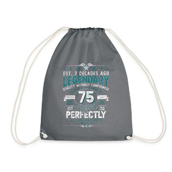Vintage Legendary - Aged perfectly 75th Birthday - Drawstring Bag - grey - Front