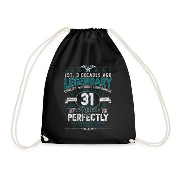 Vintage Legendary - Aged perfectly 31st birthday - Drawstring Bag - black - Front