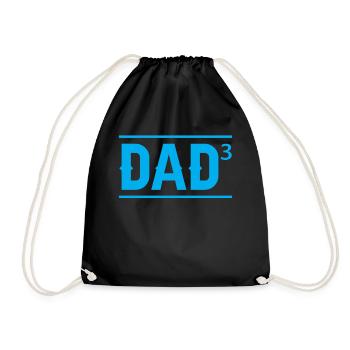 Father Of Three Children Father Day Daddy Papa - Drawstring Bag - black - Front