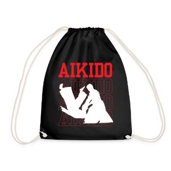 Aikido Fighter Martial Arts Lovers Martial Arts - Drawstring Bag - black - Front