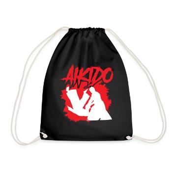 Aikido Martial Arts Fighter Martial Arts Lovers - Drawstring Bag - black - Front