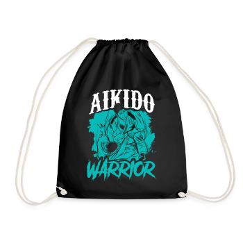 Aikido Warrior Martial Arts Fighter Martial Arts - Drawstring Bag - black - Front