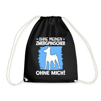 Ohne Zwergpinscher ohne mich Pinscher - Turnbeutel - Schwarz - Vorne