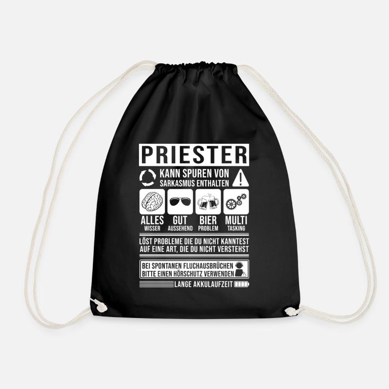 Priester Spruch lustig - Turnbeutel - Schwarz