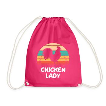 Chicken Lady - Turnbeutel - Fuchsia - Vorne