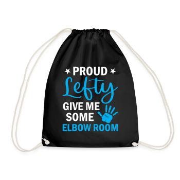 Lefty - Proud Lefty Give Me Some Elbow Room - Left - Drawstring Bag - black - Front