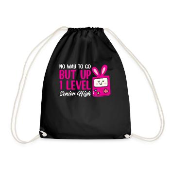 Teens Back to School No Way to Go Up One Level - Drawstring Bag - black - Front