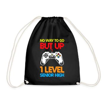 Teens Back to School No Way to Go Up One Level - Drawstring Bag - black - Front