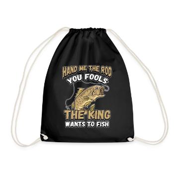 Hands Me The Rod Fools The King Will Fishing - Drawstring Bag - black - Front