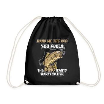 Hands Me The Rod Fools Le roi va pêcher - Sac de sport léger - noir - Devant