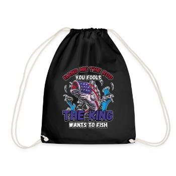 Hands Me The Rod Fools The King Will Fishing - Drawstring Bag - black - Front