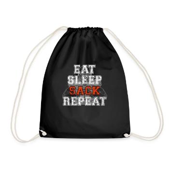 Eat Sleep Sack Repeat - Drawstring Bag - black - Front