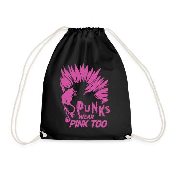 Punks Wear Pink Too - Goth - Metal - Rock Concert - Turnbeutel - Schwarz - Vorne