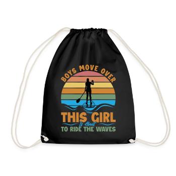 Les garçons se déplacent Cette fille est sur le point de surfer sur la vague - Sac de sport léger - noir - Devant