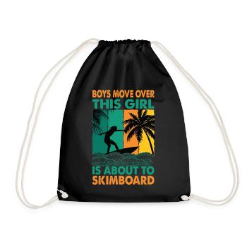 Les garçons se déplacent sur cette fille est sur le point de faire du skimboard - S - Sac de sport léger - noir - Devant