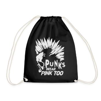 Punks Wear Pink Too - Goth - Metal - Rock Concert - Turnbeutel - Schwarz - Vorne