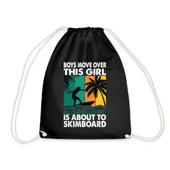 Les garçons se déplacent sur cette fille est sur le point de faire du skimboard - S - Sac de sport léger - noir - Devant