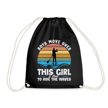 Les garçons se déplacent Cette fille est sur le point de surfer sur la vague - Sac de sport léger - noir - Devant