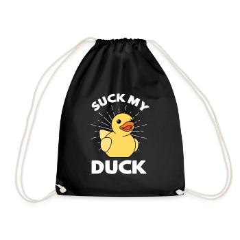 Suck My Duck Quietscheente Badewannen Ente - Turnbeutel - Schwarz - Vorne