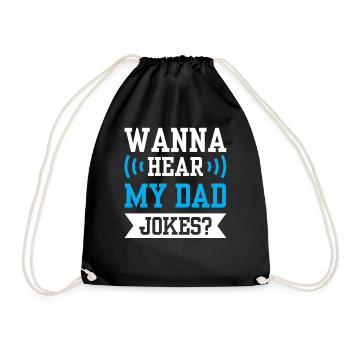 Dad Joke Papa Joke Father Jokes - Drawstring Bag - black - Front
