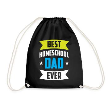 Best Homeschool Papa Ever Homeschooling - Drawstring Bag - black - Front