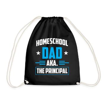 Homeschool Dad The Principal Homeschooling Papa - Drawstring Bag - black - Front
